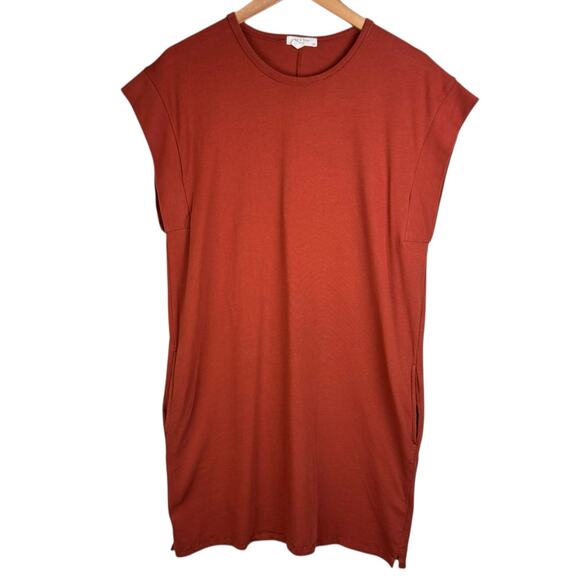 Rag & Bone S Ryder Muscle Rust Orange Cap Sleeve Unlined Shift Mini Dress Pocket - Picture 10 of 14
